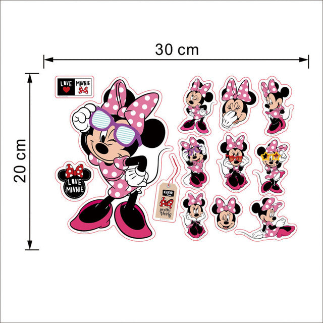 Ghyt 3d Cartoon Mickey Minnie Mouse Baby Home Decalcomanie adesivi